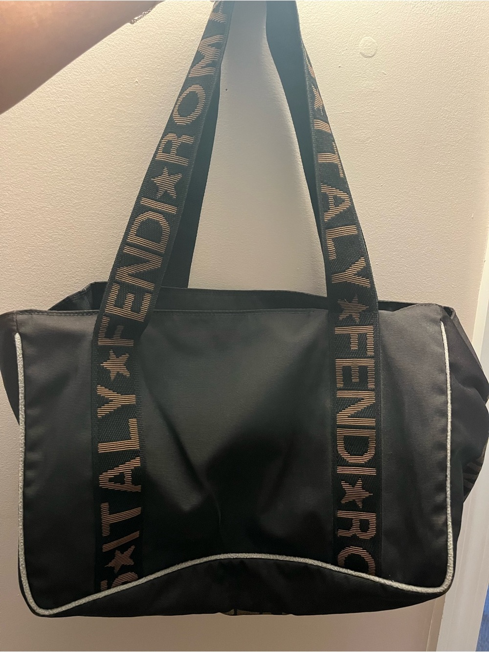 Fendi Tote with Logo Webbing Straps